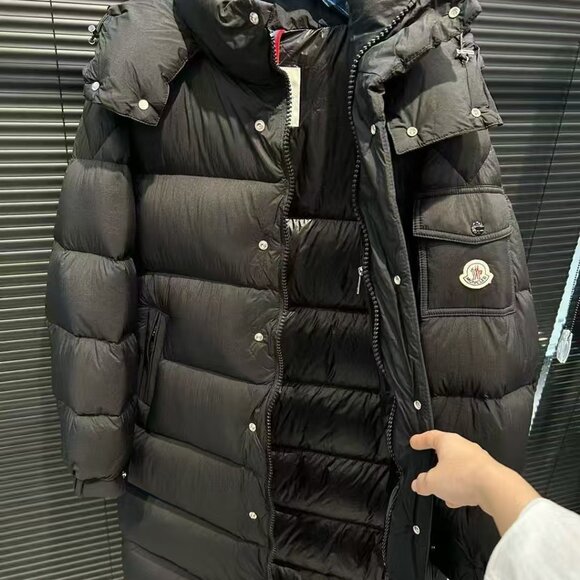 Moncler Maya Long Hooded Down Jacket, Black, Brand New - Picture 5 of 15